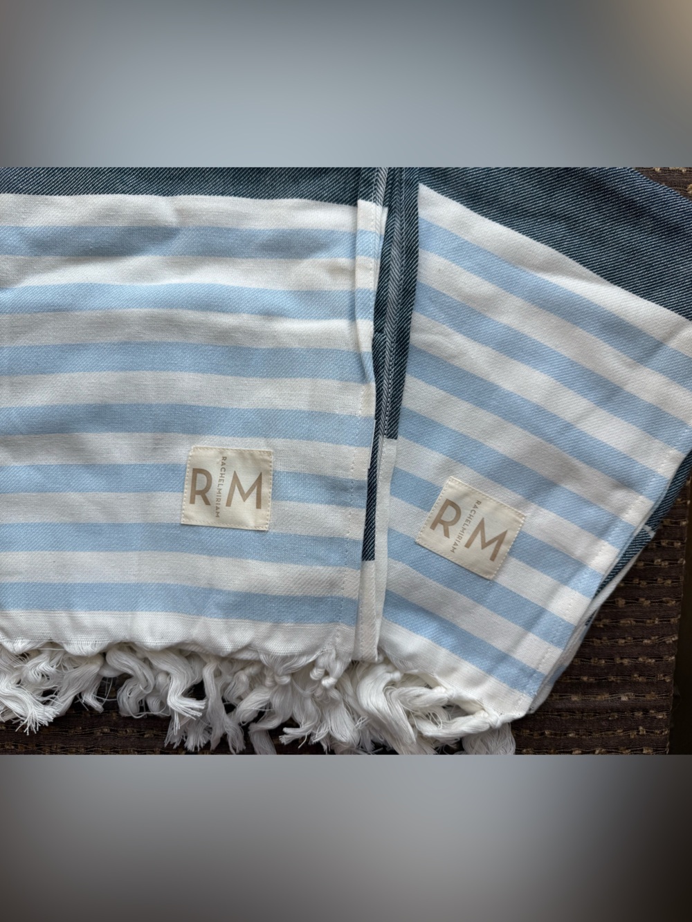 Bundle of 2. Rachel Miriam Summer Towels - Blue/Chambray color